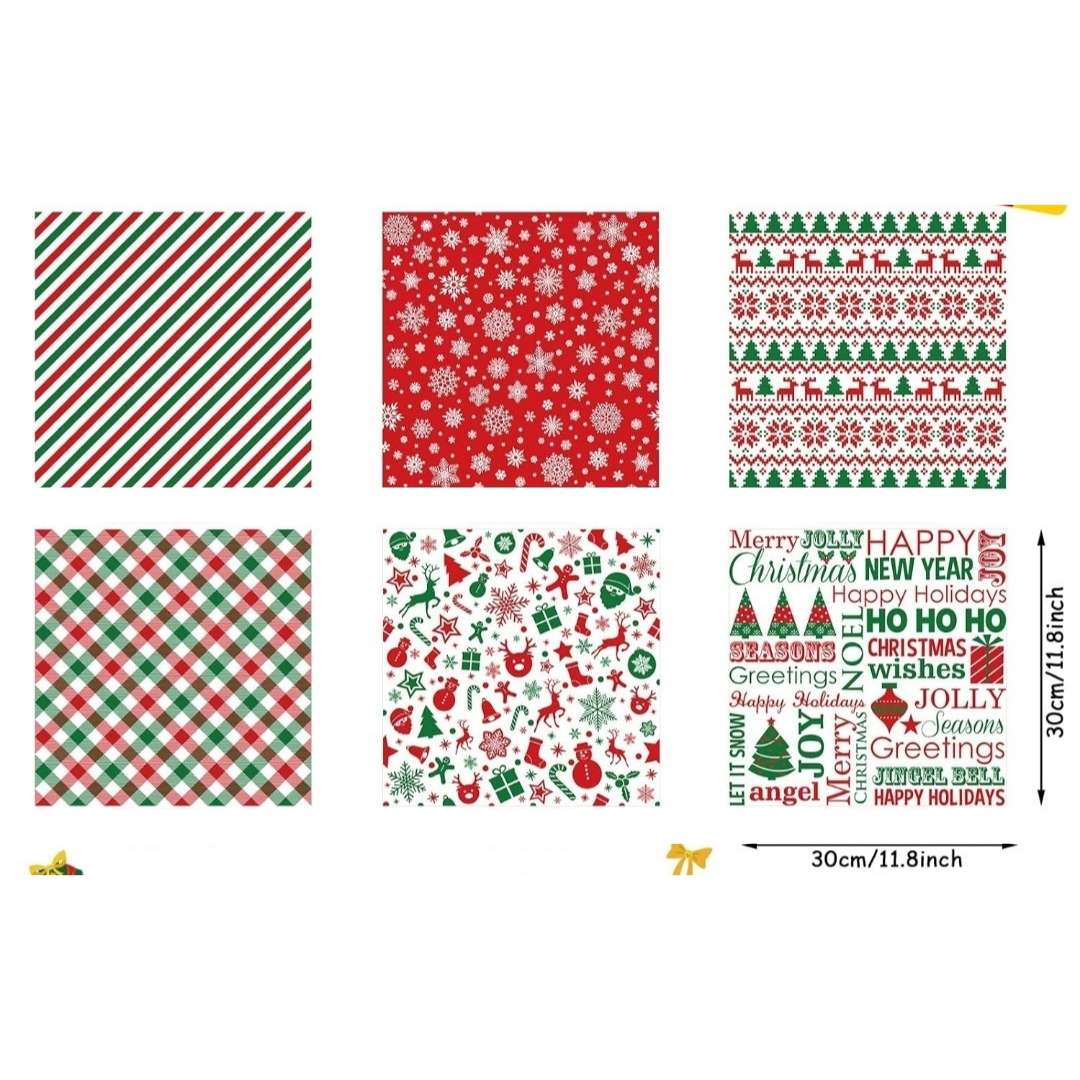 12"×12" Christmas Wax Paper, 10