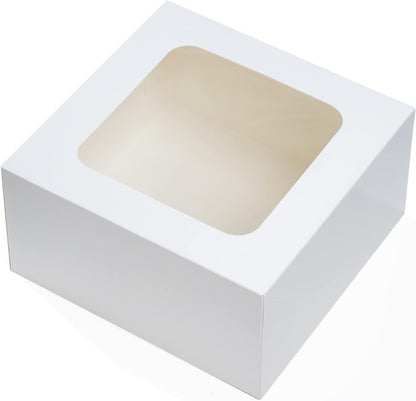 10"x10"x5" White Cake Box with Window