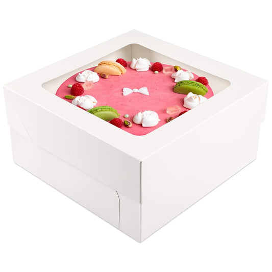 12"x12"x6" White Cake Box with Window