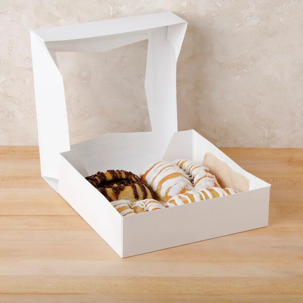 White 9"×9"×2.5" Bakery Box