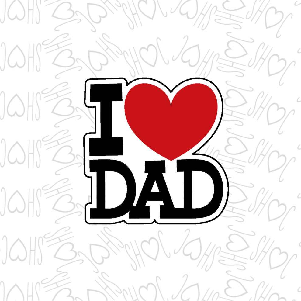 3" I <3 DAD Cookie Cutter by SH Creations ‍