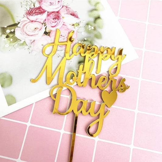 Gold "Happy Mothers' Day" Cake Topper ‍