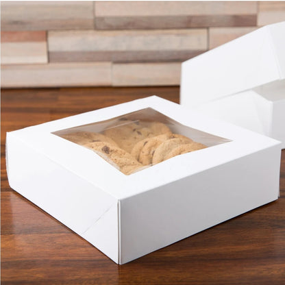 White 8"×8"×2.5" Bakery Box