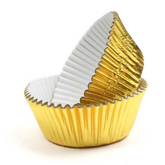 Gold Metallic Cupcake Liners, 50