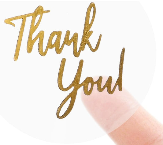 1½" Gold "Thank You" Stickers, 20